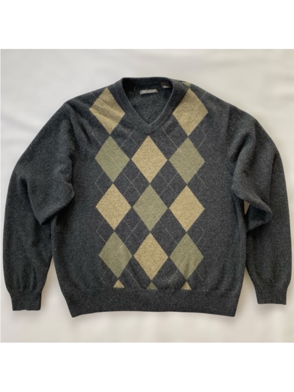 Paolo Mondo 100% Cashmere Argyle Sweater
